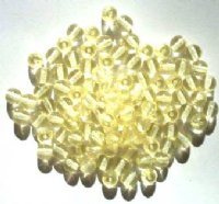 100 6mm Transparent Jonquil Round Glass Beads